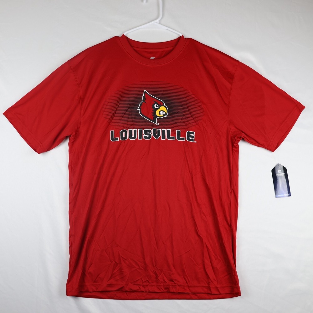 NWT Colosseum T-Shirt Mens Large Red Louisville Cardinals Team Lockup Fanatics‎